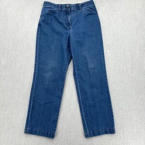 L.L. Bean Jeans Womens 12 Blue Classic Fit Straight Leg High Rise Stretch Denim